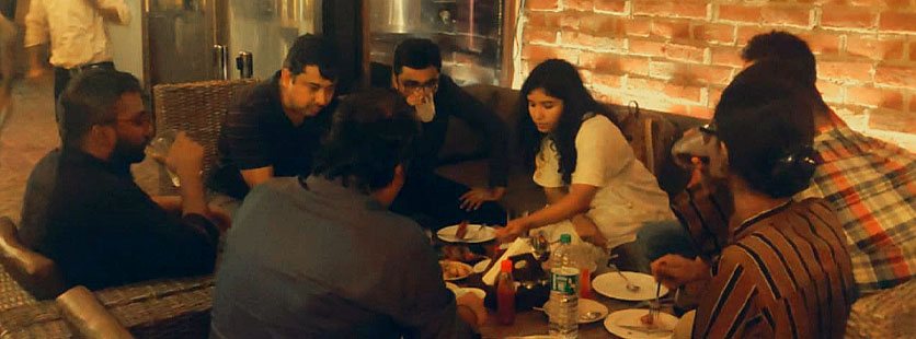 graduates having dinner