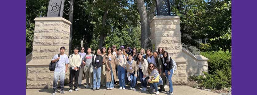 students at Weber Arch