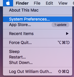 Mac OS, Apple Menu, System Preferences option