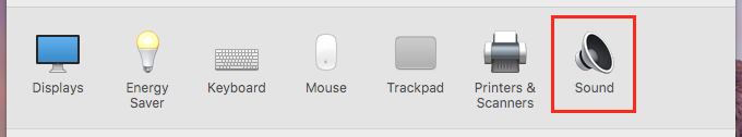 Mac OS, System Preferences menu, Sound icon
