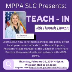 Flyer for event that includes a photo of Hanna Lipman.