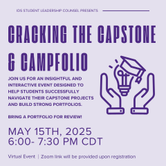 Promotional flyer for Cracking the Capstone event.