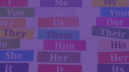 pronouns list on purple