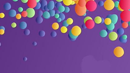 color balloons on purple background