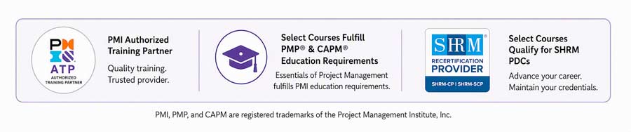 PMI, SHRM, approved education provider graphic